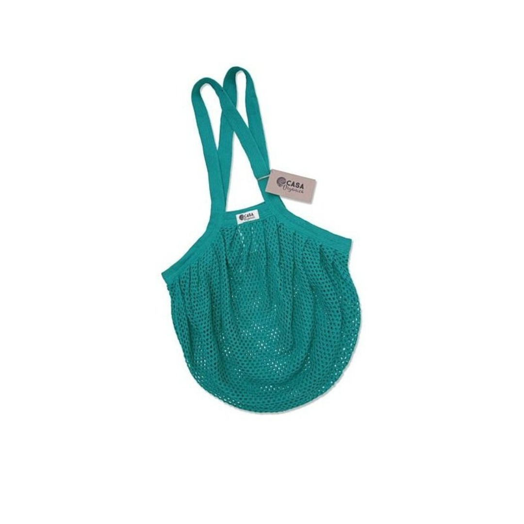 Shopping bag fine mesh with long handle - turquoise I 4109