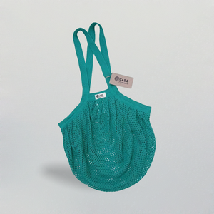 Fine mesh shopping bag with long handle